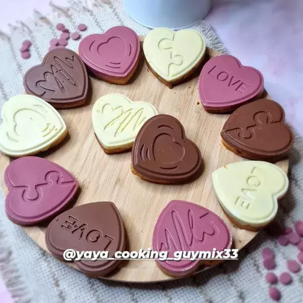 Sablés cœur caramel au chocolat 