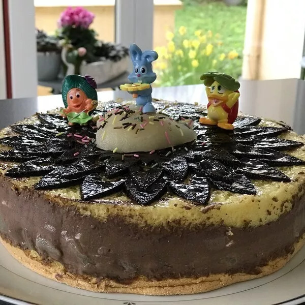Gâteau fleur poires chocolat