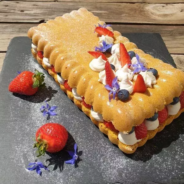 gâteau fraises - pistaches - mascarpone