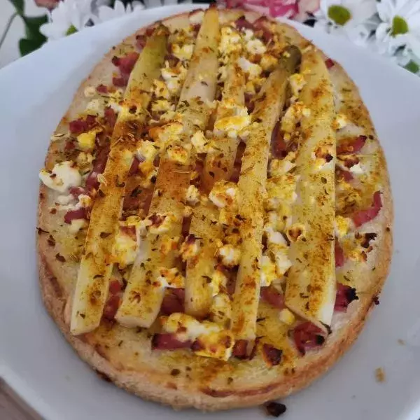 Bruschettaaaaaa aux asperges et bacon 😋 