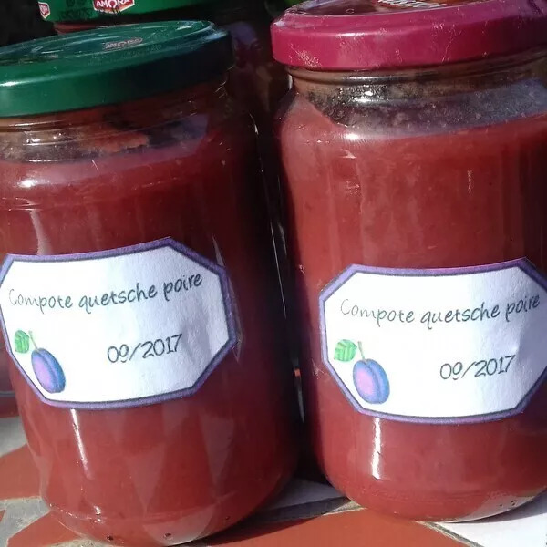 Compote quetsches poires