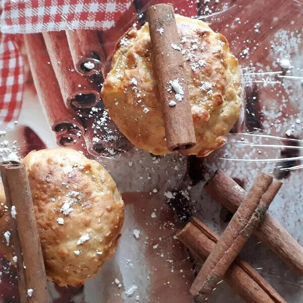Muffins Pomme-Canelle sans beurre, au flocon d'avoine