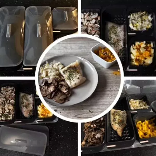 Filet de poisson blanc, légumes, fruits au Combo  Cook