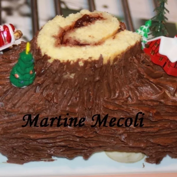 Bûche à la confiture de framboises et au chocolat sans cook'in