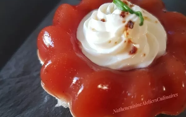 Gélifié de tomates au fromage frais de Nathencuisine