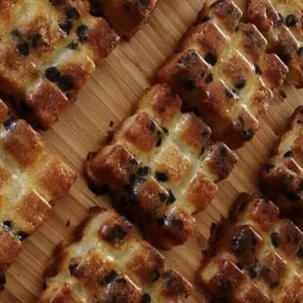 Mini tablette Crousti-moelleux aux pommes et pépites de chocolat.