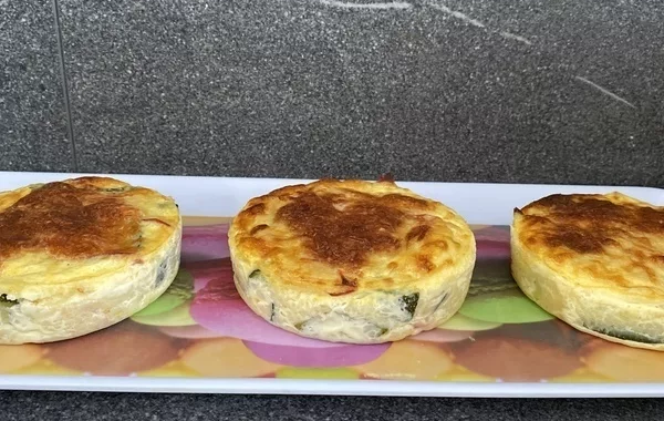 Clafoutis courgette/chorizo/semoule