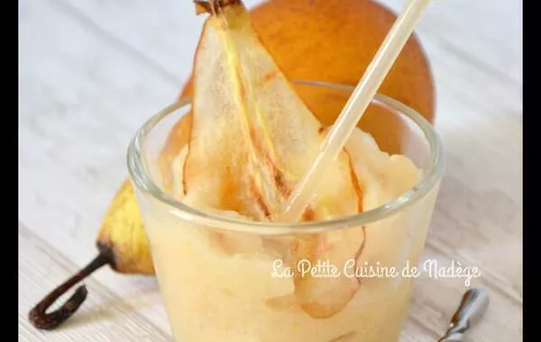 Sorbet express aux poires et Werthers sans oeuf