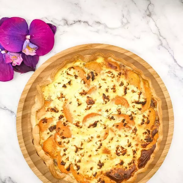 Quiche oignons patate douce et fêta
