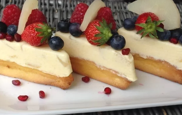 Bavarois poires en triangles
