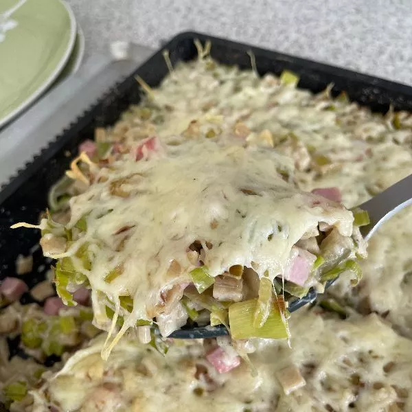 Croziflette de sarrasin aux poireaux