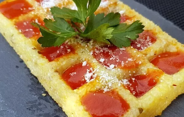 Gaufres de polenta aux bolets