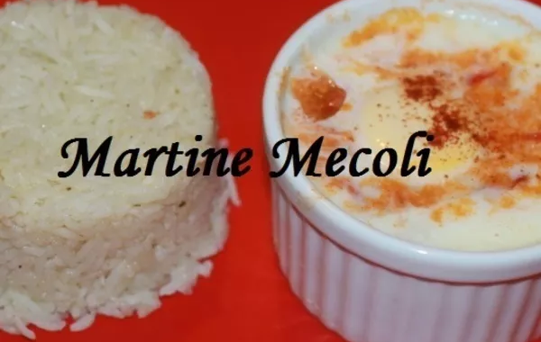 Oeufs cocotte à la basquaise et timbales de riz basmati