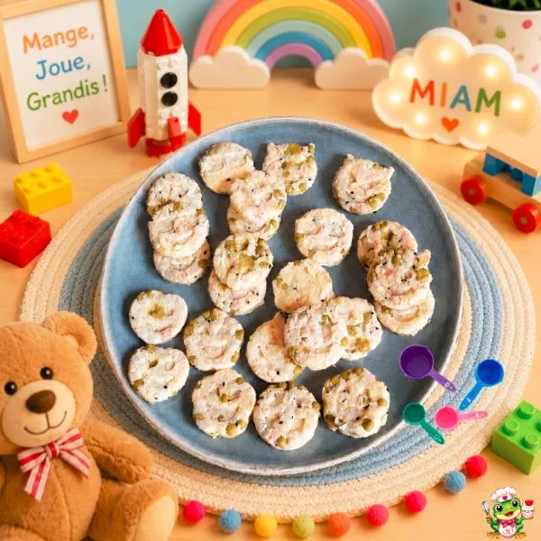 Smileys de riz à sushi au jambon et petits pois avec les chaudrons magiques