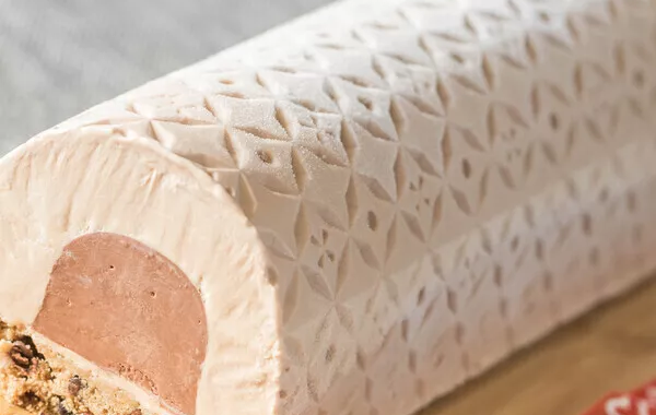 Bûche cookie, chocolat lacté caramel et noir (Laponie)