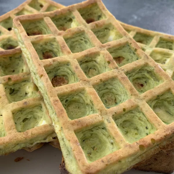 Gaufre courgette feta