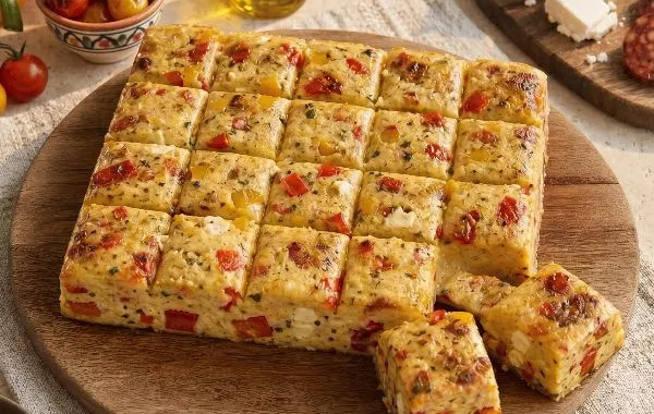 Flan poivron, feta et chorizo