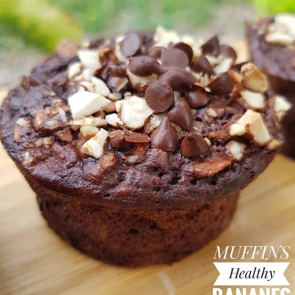 MUFFINS HEALTHY CHOCOLAT BANANES 