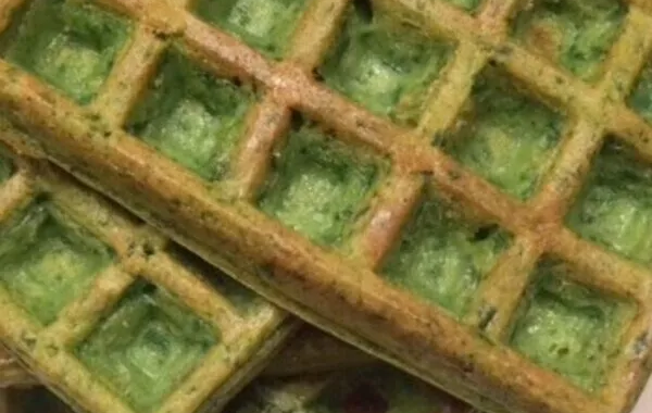 Gaufres épinards pesto