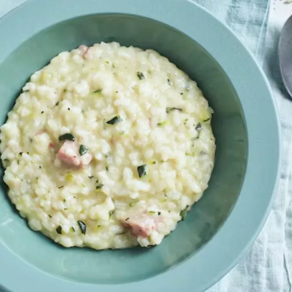 Risotto courgette et bacon 