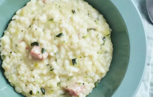 Risotto courgette et bacon