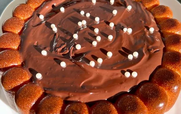 Gâteau au lait concentré, ganache au chocolat - Chez Nanou