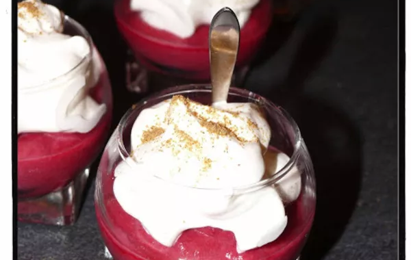 Mousse betteraves, chantilly au cumin