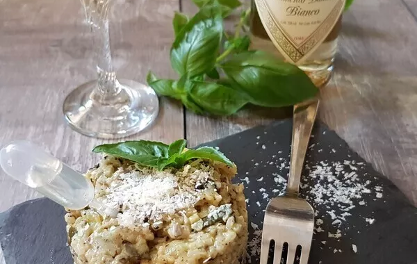 Risotto courgette et champignons frais de Paris