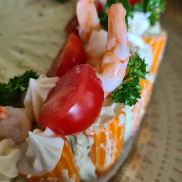 Charlotte au surimi et mousse d'asperges