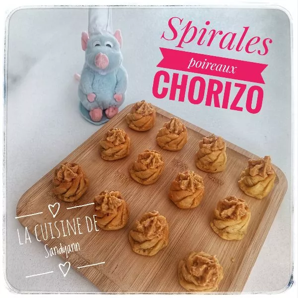 Spirales aux rillettes de poireaux chorizo 