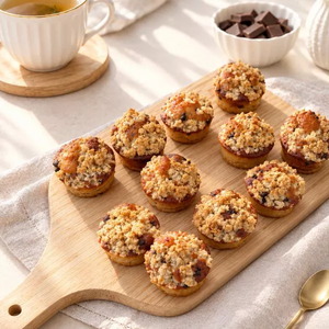 PETITS MUFFINS POIRE CHOCOLAT FACON CRUMBLE