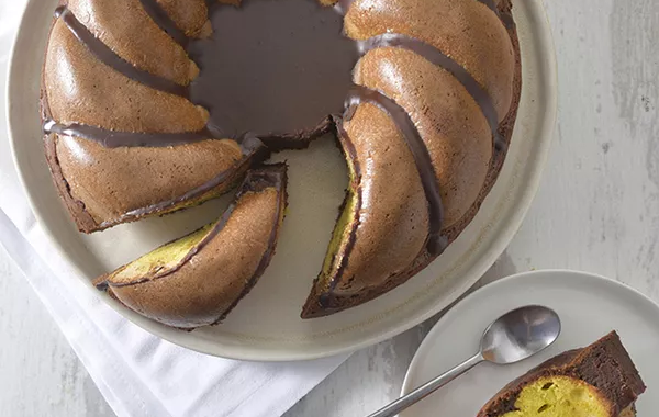 Couronne au chocolat et à la pistache