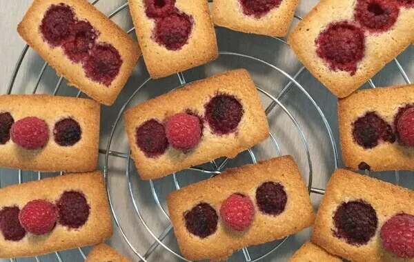 financiers aux framboises et farine de châtaigne