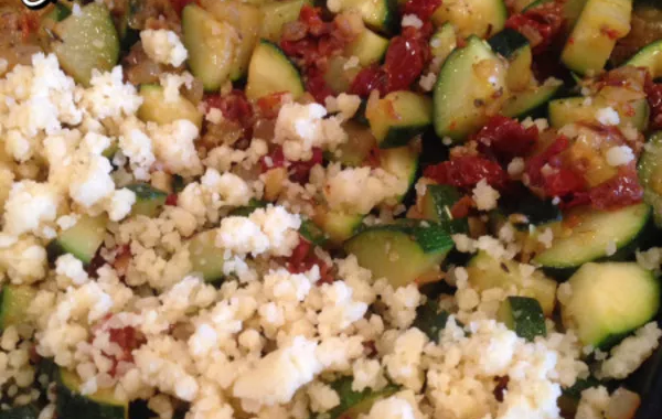 Crumble de courgettes et tomates confites