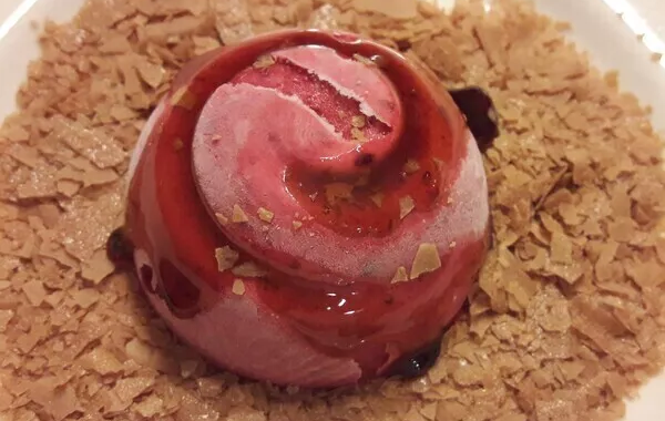Dômes spirales , sorbet framboises