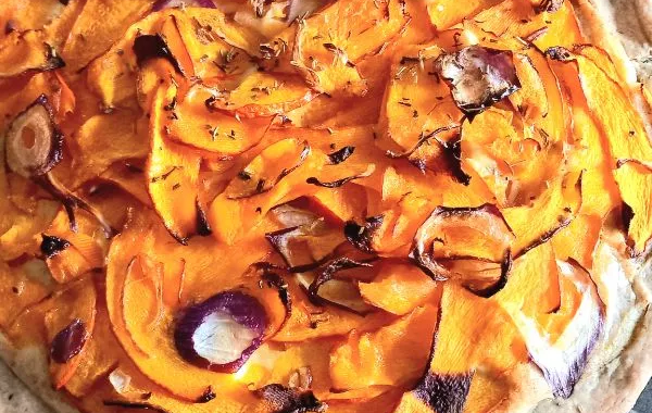 Tarte légère potimarron et chèvre frais