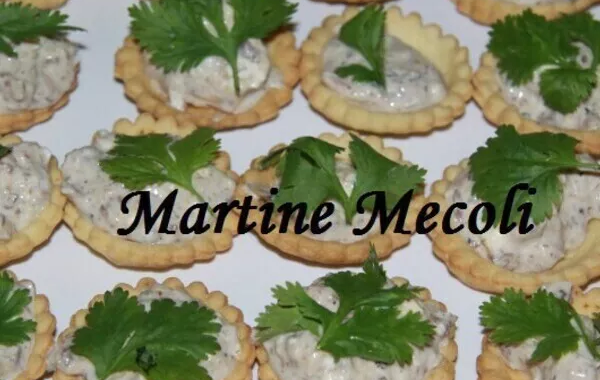 Mini tartelettes apéritives au sésame et aux rillettes de sardines au citron sans cook'in