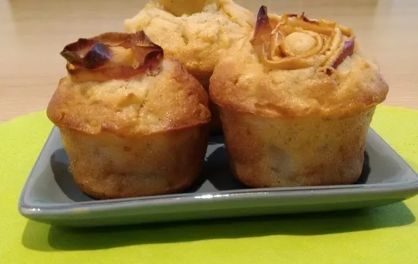 Muffin et aux pommes fleuries
