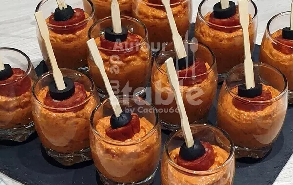 Verrines L'Andalouse, chorizo et poivrons ICK by Cachou66