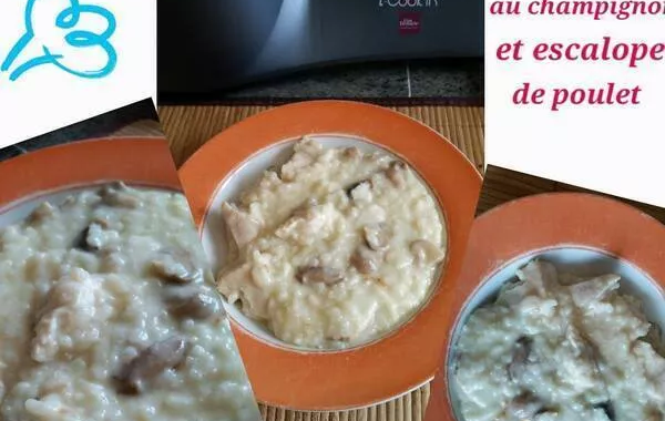 Riz crémeux à la dinde et ses champignons