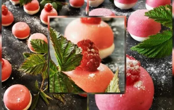 Petites mousses framboise meringuées - Petits fours FP 3416