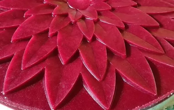 Panna cotta moule rond FX 328 avec la toile fleur FI 3001