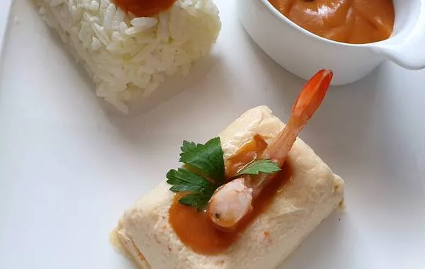 Mousseline de cabillaud à la bisque de homard