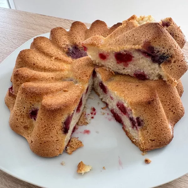 Moelleux framboises aux blancs d'oeufs