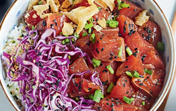 Poke bowl Chou et wonton