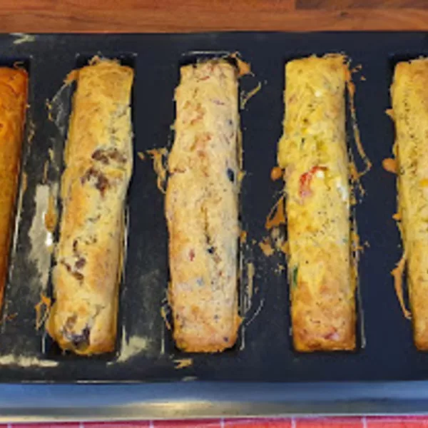 5 cakes longs salés au mix d'épices