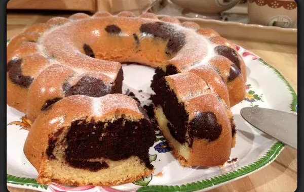 Cake marbré vanille et chocolat