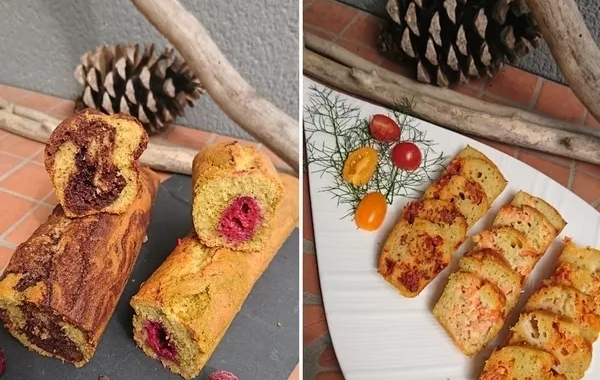 3 cakes salés et 2 cakes sucrés en même temps