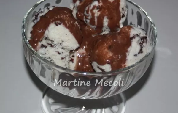 Coupe glacée alla stracciatella et sa sauce fudge