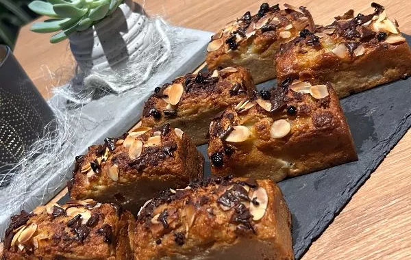 Gâteaux healthy flocons d’avoine poires, amande et chocolat